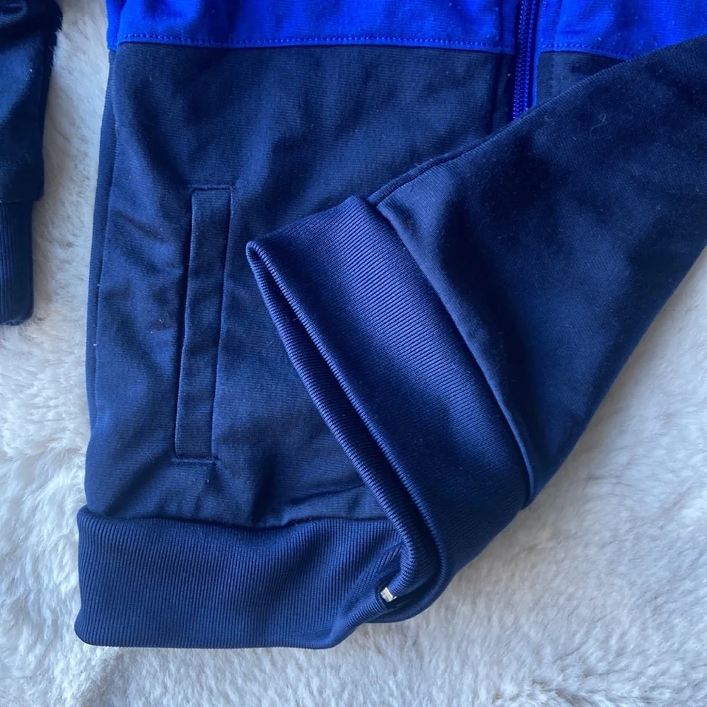 Adidas kids blue zip up track jacket athletic casual sporty soccer unisex boy 3T